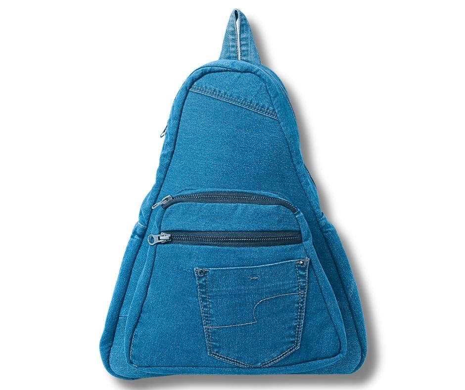 Recycled denim backpack